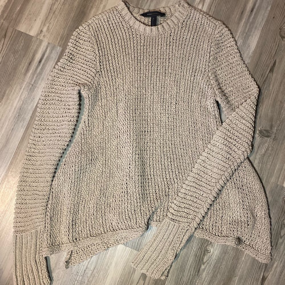 Tan crochet sweater. Size XS